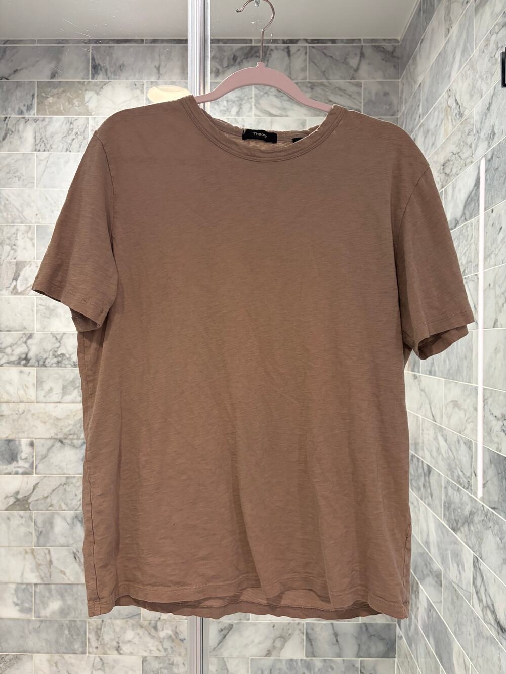 Theory Essential Crewneck T-Shirt Tinted Brown Men's L